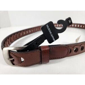 Wilsons Leather Men Belt Size 36 Silver Buckle NEW MSRP $50 Traditional Cowboy